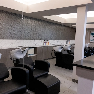 Shampoo bowls at our Polaris Salon